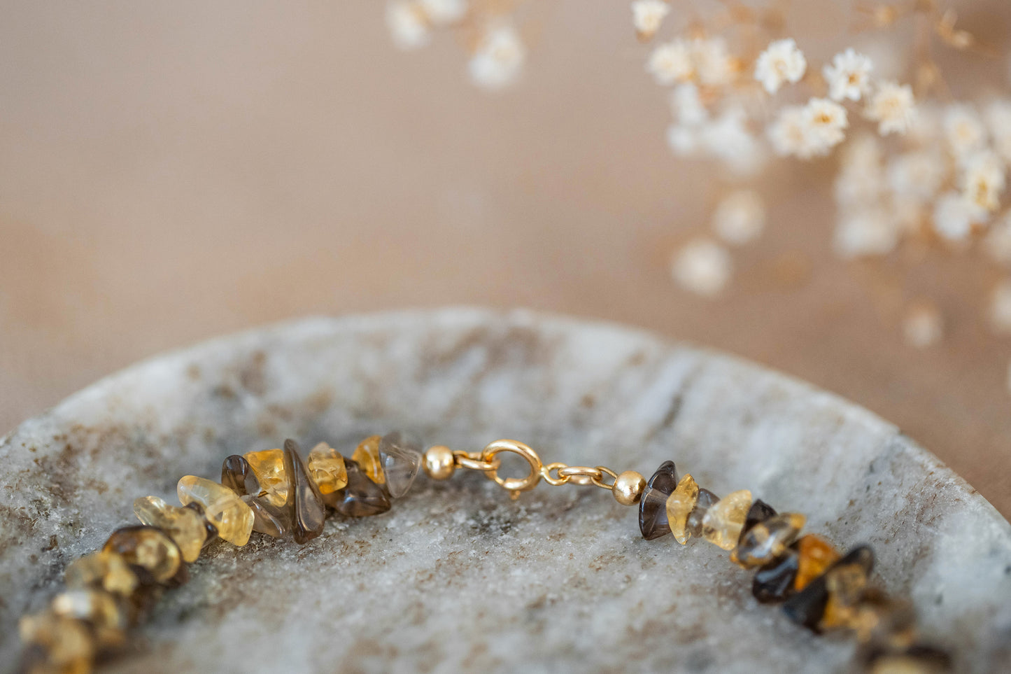 Necklace "Tiger" Smokey Quartz x Citrine
