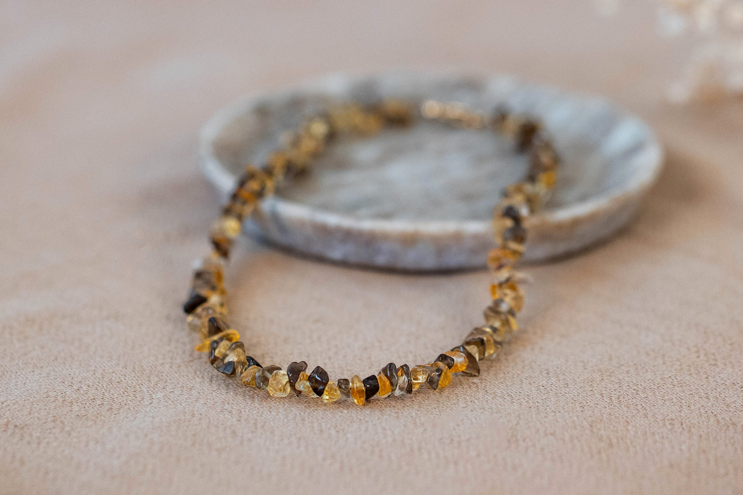 Necklace "Tiger" Smokey Quartz x Citrine