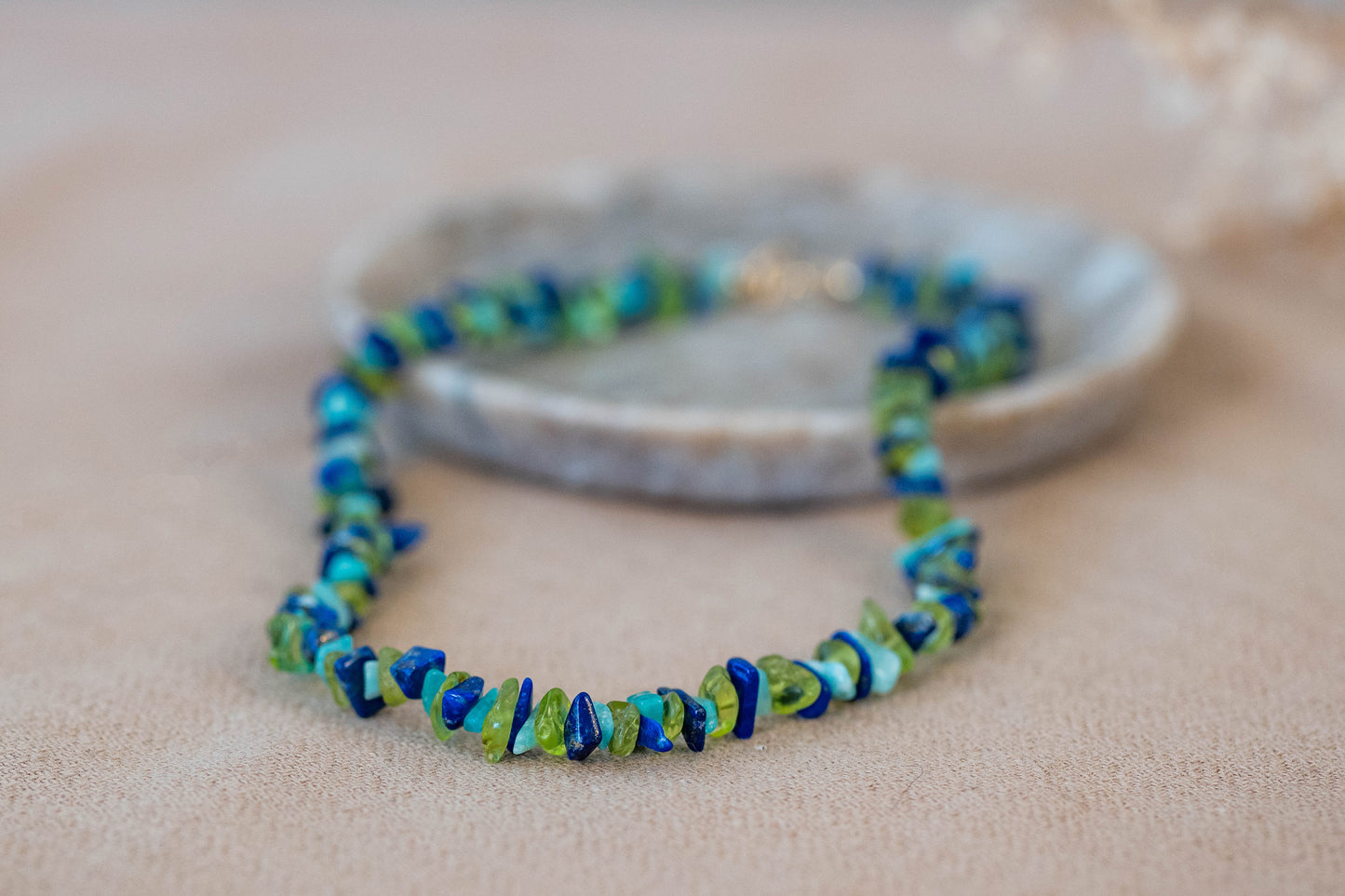 Necklace "Hawaii" Lapislazuli x Peridot x Turquoise