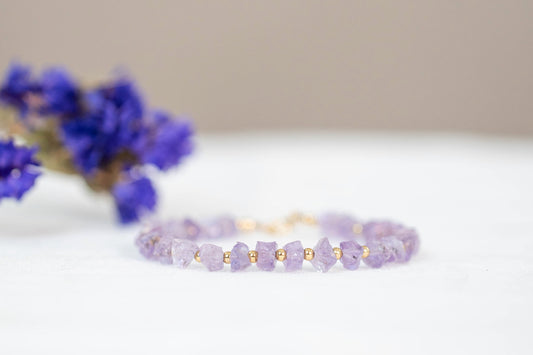 Raw Amethyst bracelet "Amalia"