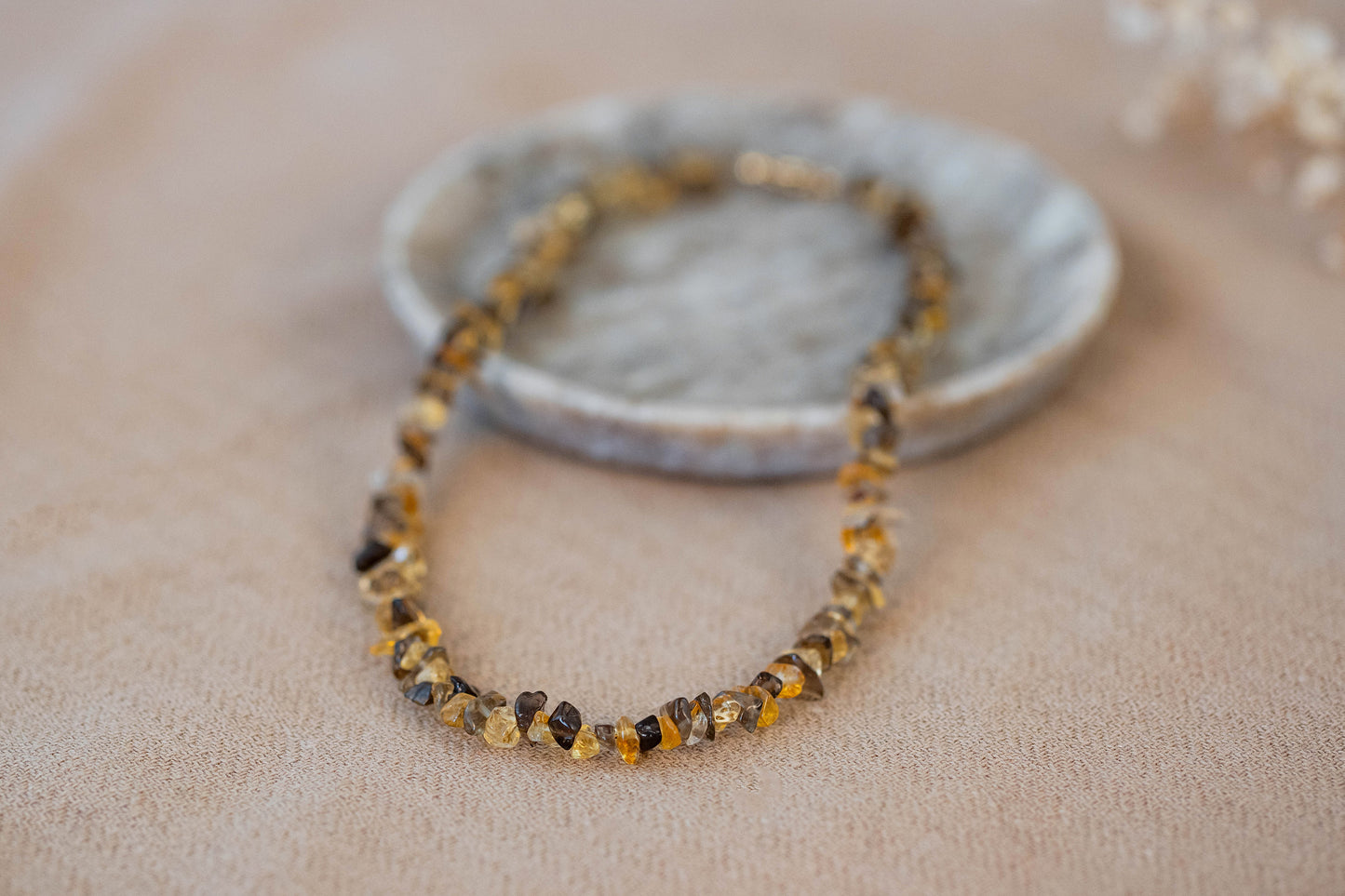 Necklace "Tiger" Smokey Quartz x Citrine