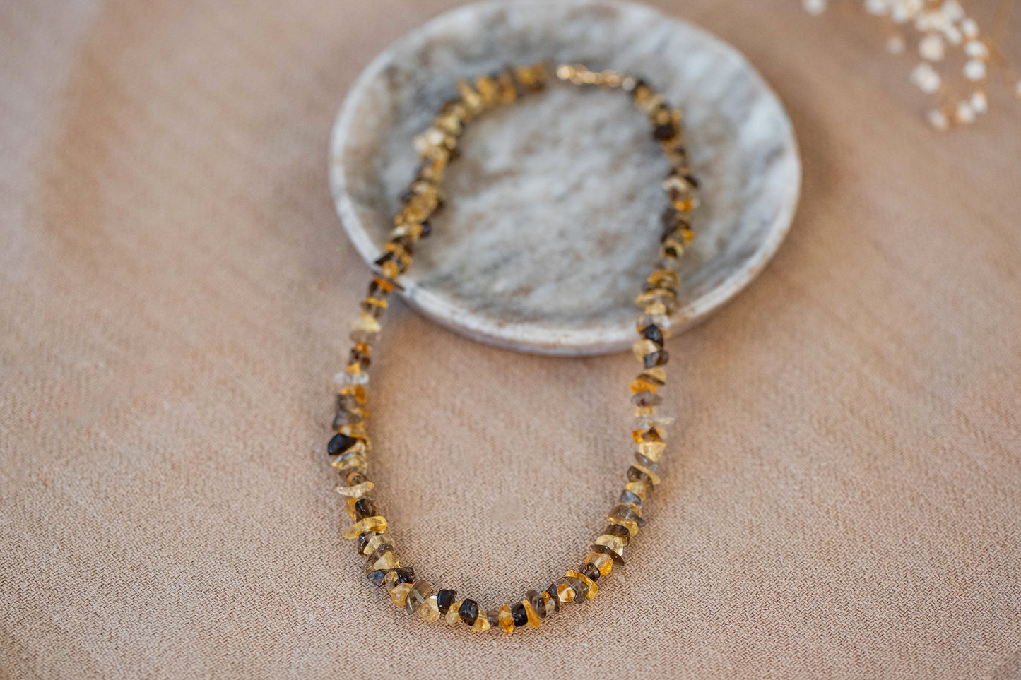 Necklace "Tiger" Smokey Quartz x Citrine