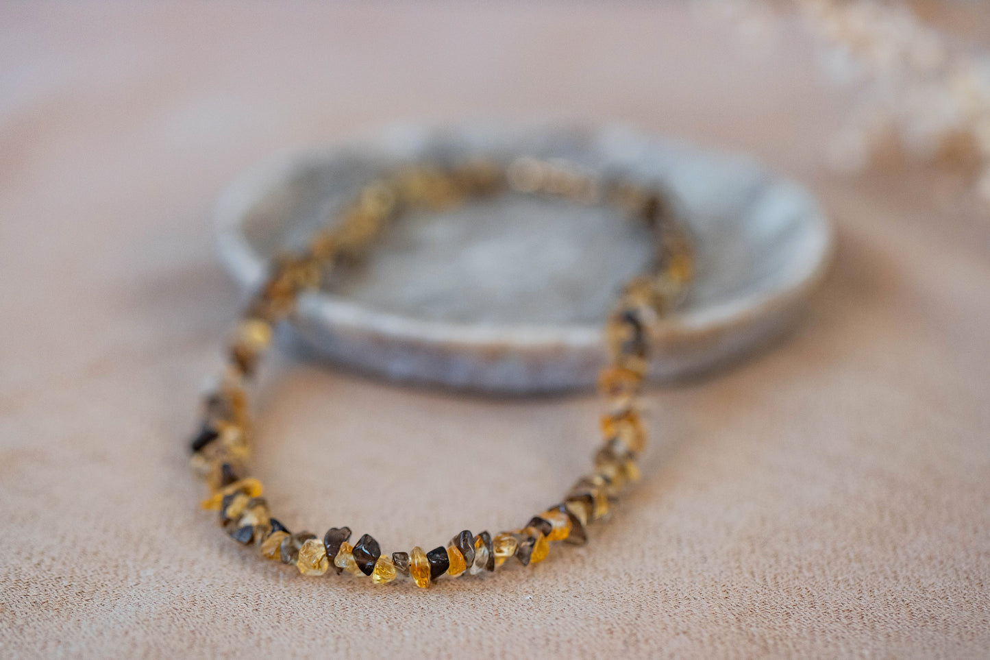 Necklace "Crispy Autumn" Smokey Quartz x Citrine