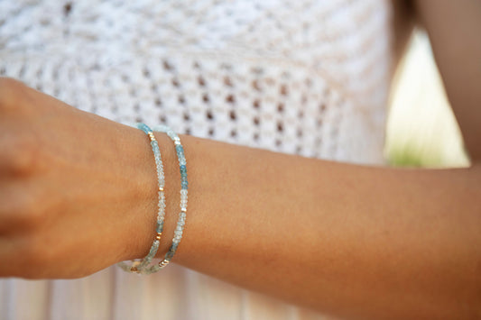 Ombré Aquamarine bracelet "Betty"