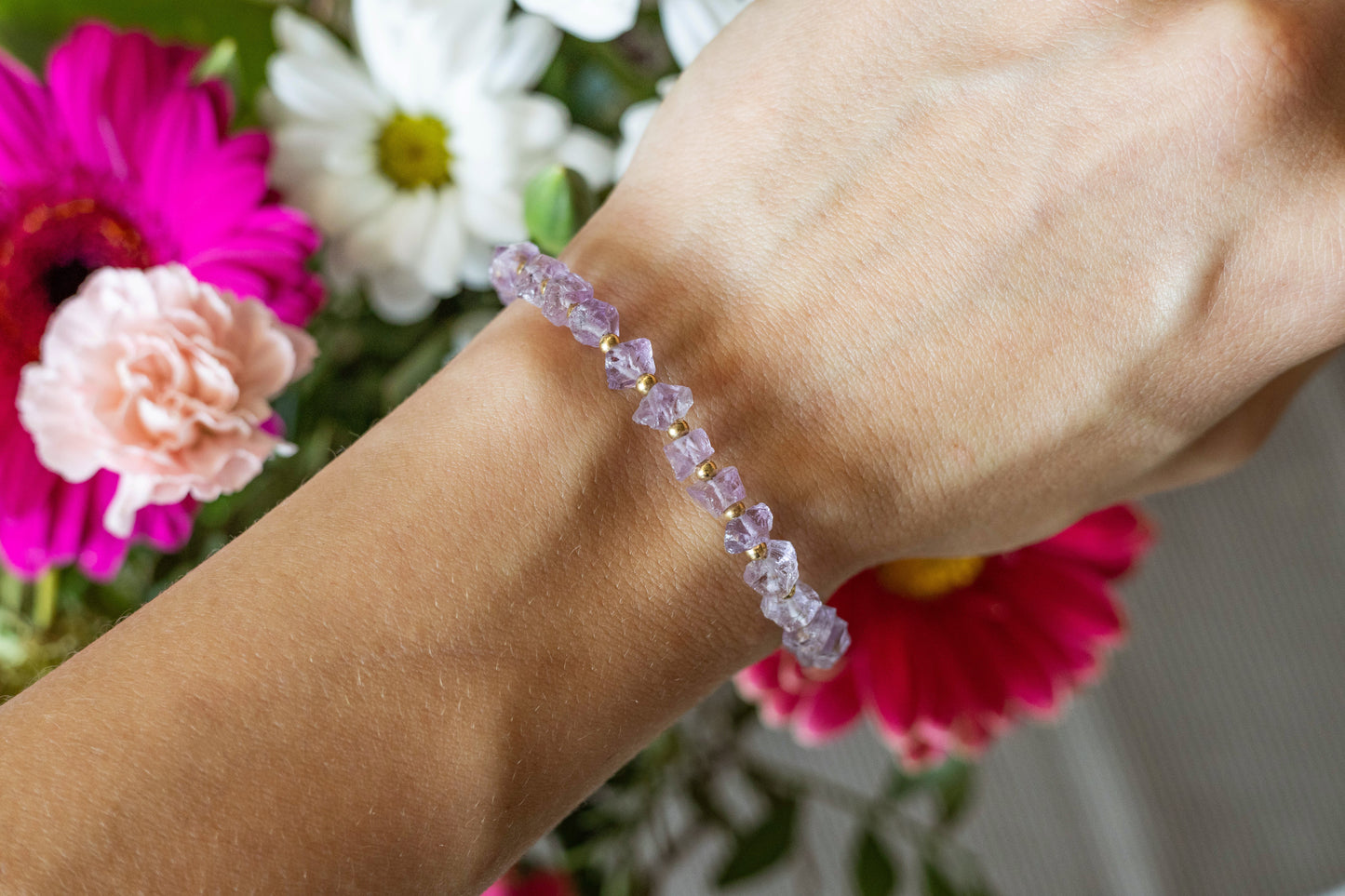 Raw Amethyst bracelet "Amalia"