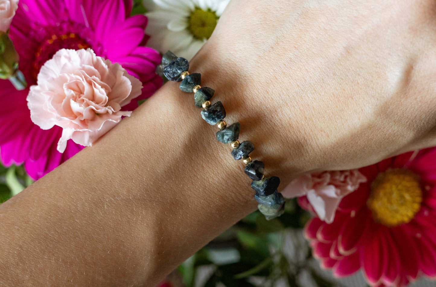 Raw Sapphire bracelet "Saphira"