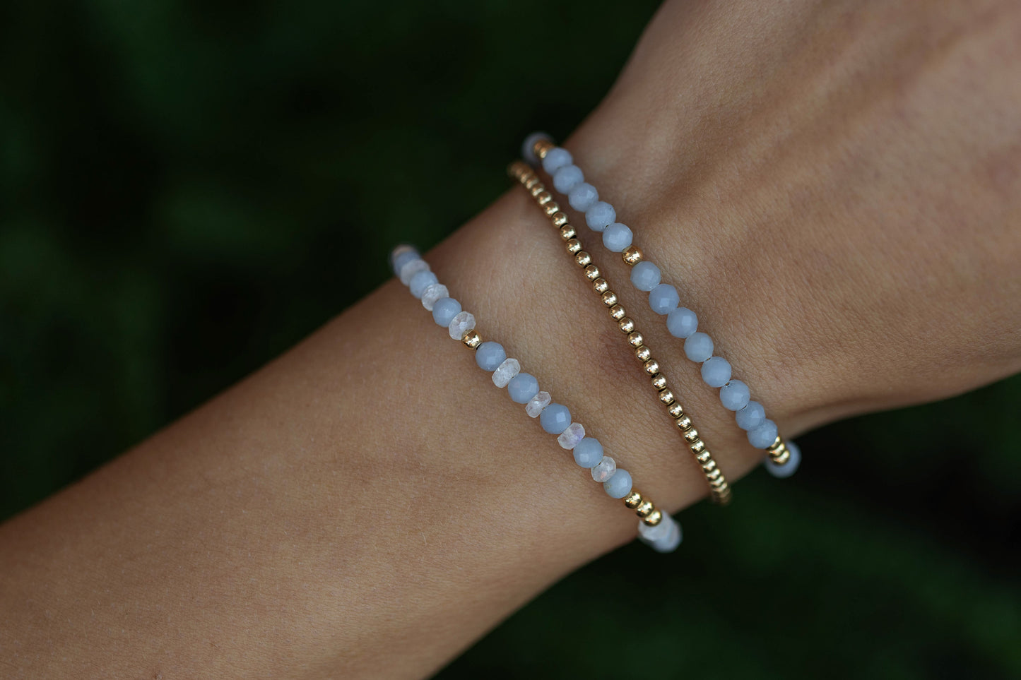 Aquamarine x Moonstone bracelet "Ivy"