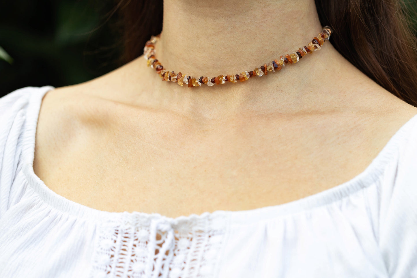 Necklace "Sol" Carnelian x Citrine x Clear Quartz