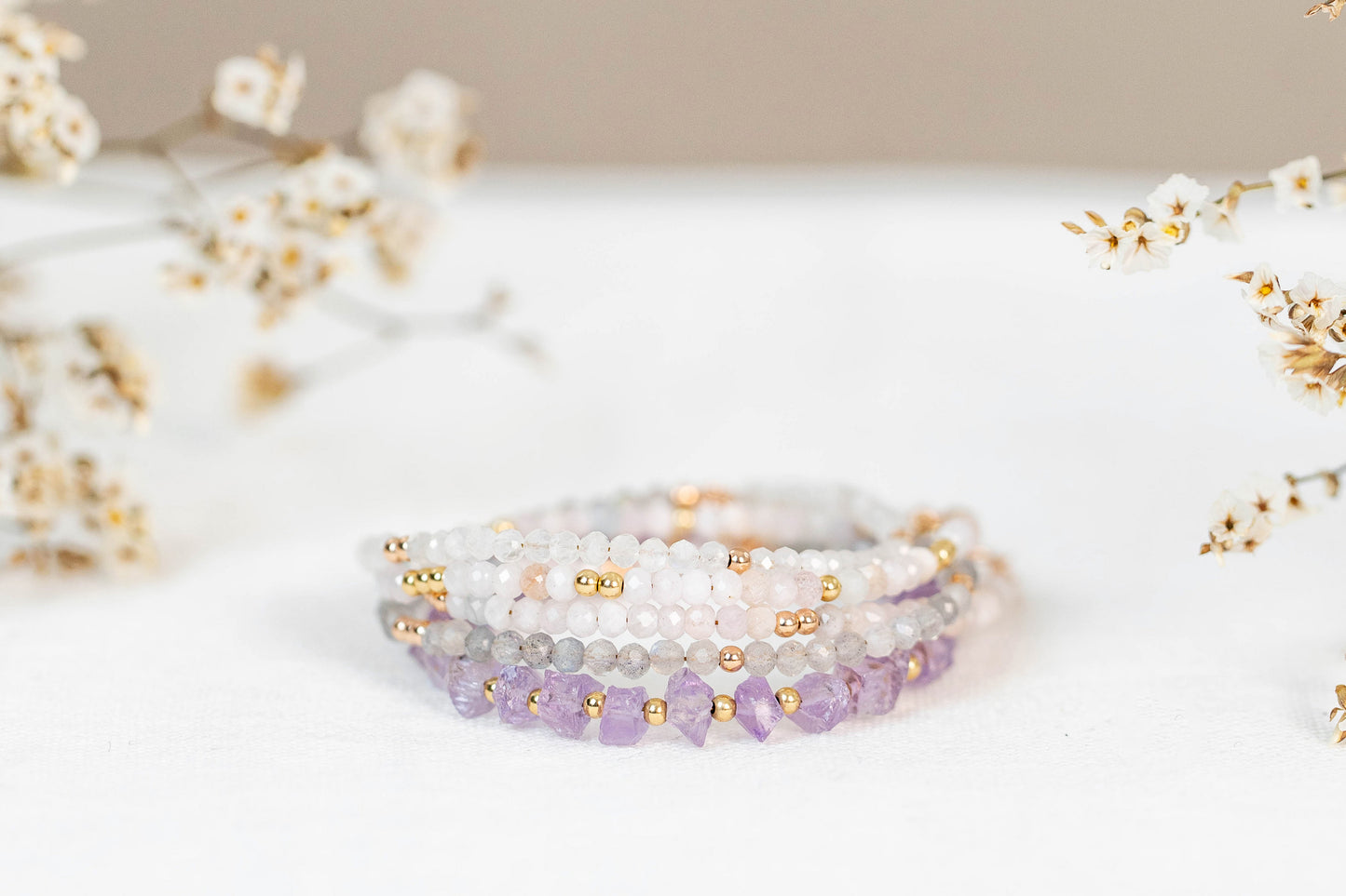 Raw Amethyst bracelet "Amalia"