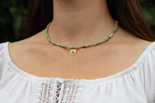 Necklace "Sea water" Tourquoise x 14K gold-filled