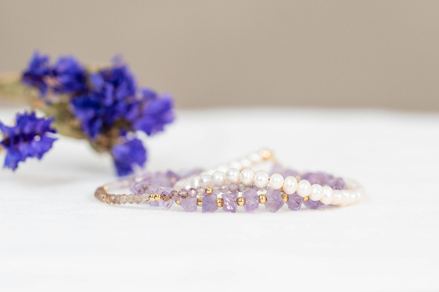 Raw Amethyst bracelet "Amalia"