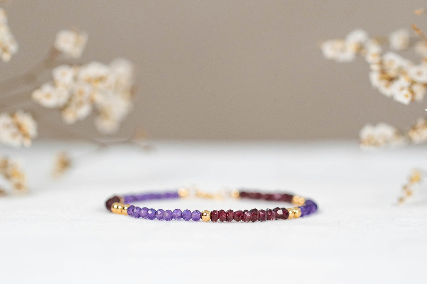 Amethyst x Garnet bracelet "Amelia"