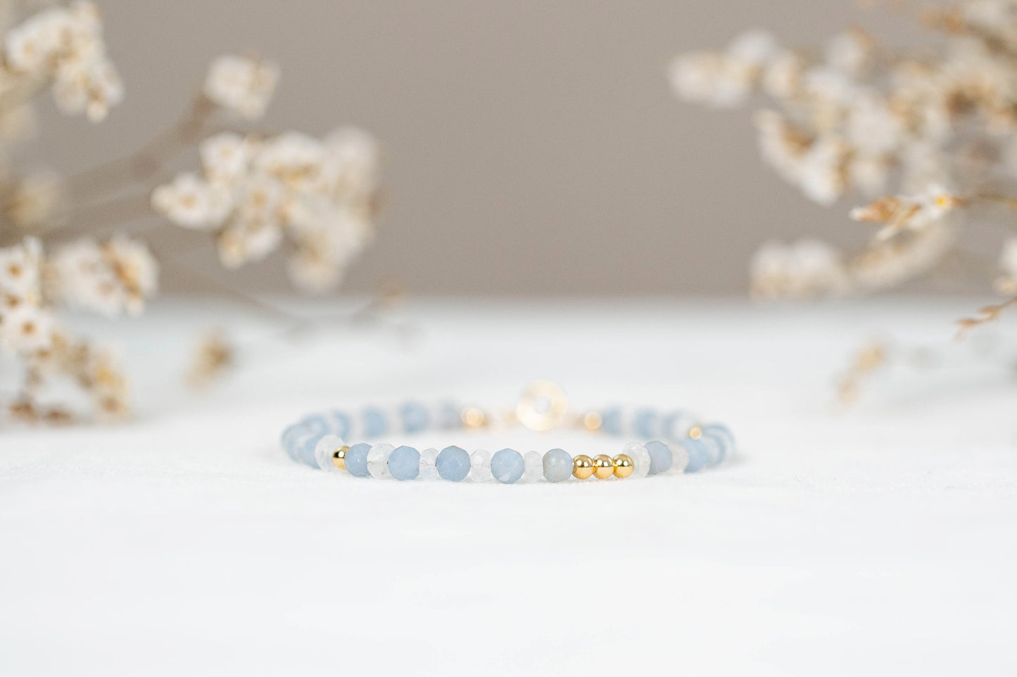 Aquamarine x Moonstone bracelet "Ivy"