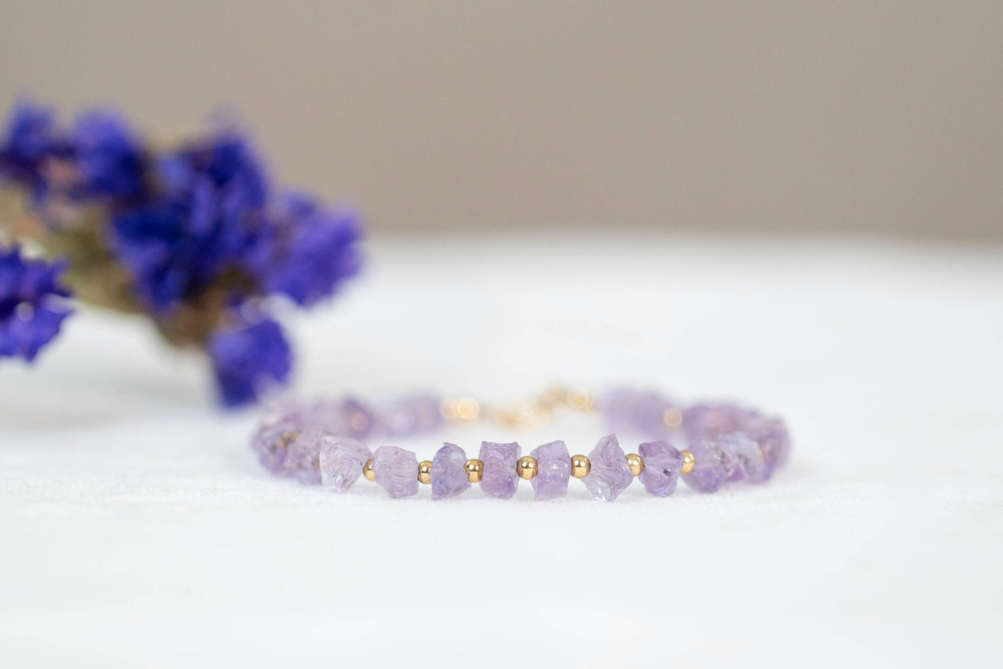 Raw Amethyst bracelet "Amalia"