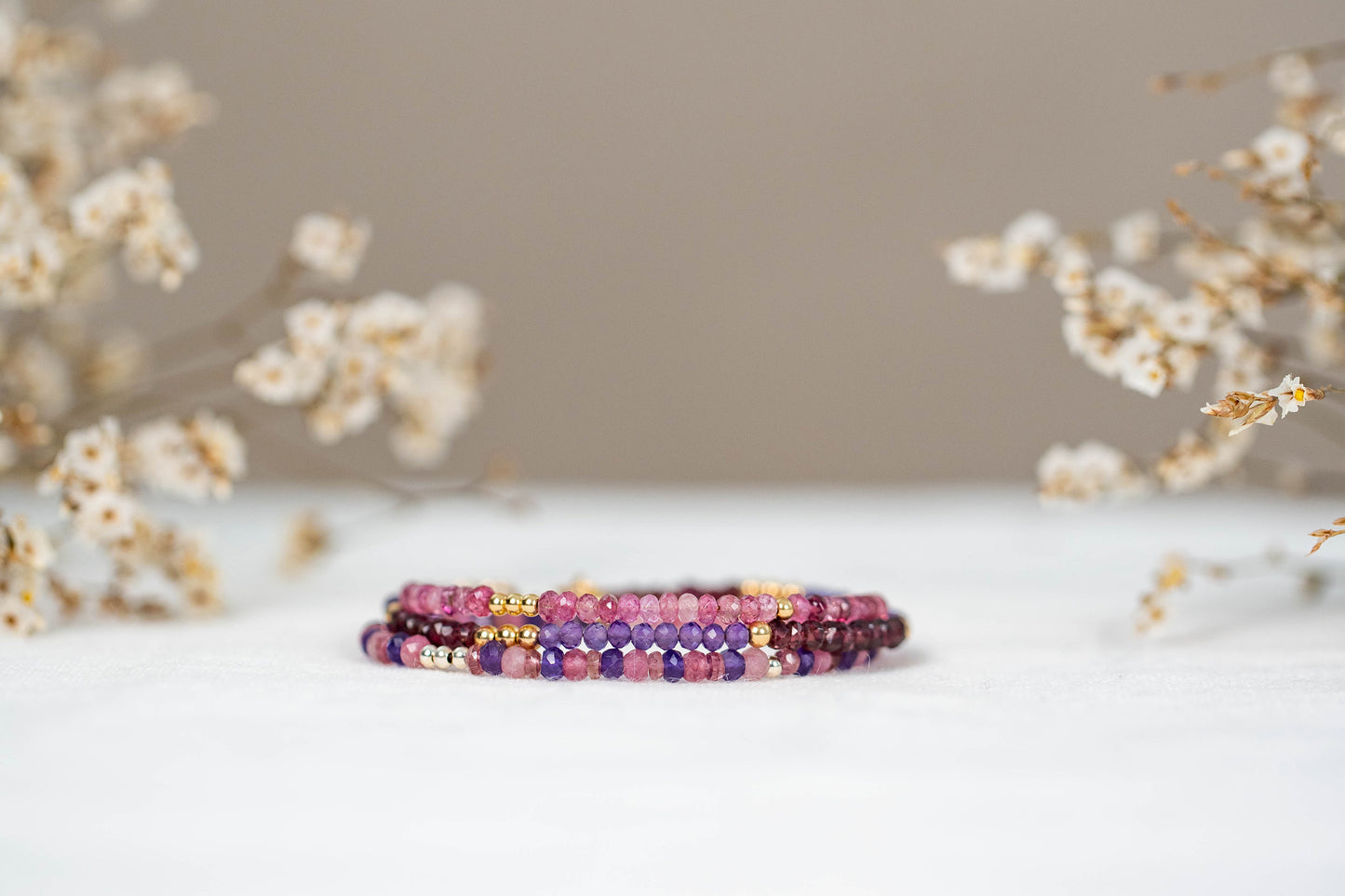 Amethyst x Pink Tourmaline bracelet "Mary"